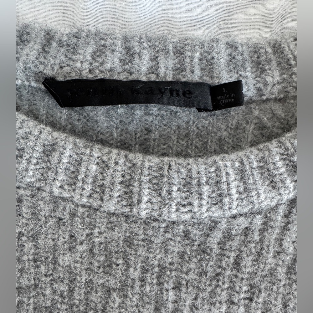 Jenni Kayne Womens Cashmere Fisherman Sweater Heather Grey Size Medium - Large - Picture 6 of 9